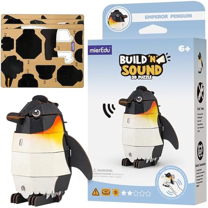 BUILD AND SOUND 3D PUZZLE EMPEROR PENGUIN EDUCATIONAL TOY FOR KIDS STEM LEARNING ACTIVITY - Image 1